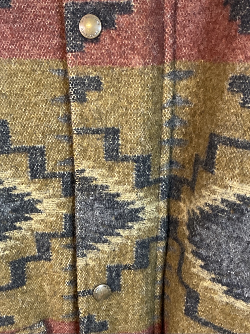Pendleton Aztec Navajo Southwestern Aztec Wool Field Jacket EUC Large Zipper - Picture 15 of 16